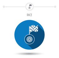 Race icon Wheel with racing flag sign N11