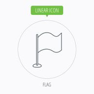 Waving flag icon Location pointer sign N12