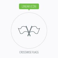 Crosswise waving flag icon Location pointer N8