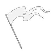 White blank vector Flag on Stick