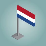 nethelands flag with isometric style