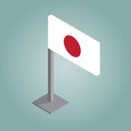 japan flag with isometric style