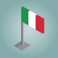 italy flag with isometric style