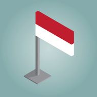 indonesia flag with isometric style