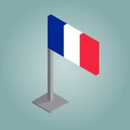 france flag with isometric style