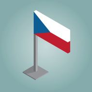 czech flag with isometric style