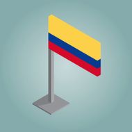 colombia flag with isometric style
