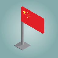 china flag with isometric style