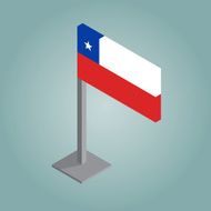 chile flag with isometric style
