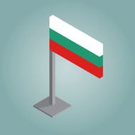 bulgaria flag with isometric style
