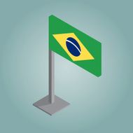 brazil flag with isometric style