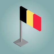 belgium flag with isometric style