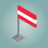 austria flag with isometric style