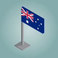 australia flag with isometric style