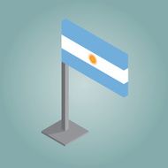 argentina flag with isometric style