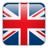 United Kingdom England Flag Smartphone Application Square Button