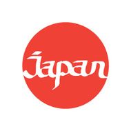 Hand written lettering word Japan on the red circle background