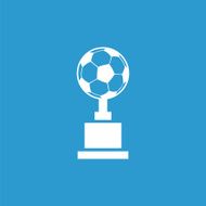 football cup icon isolated white on the blue background