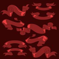 ribbon set on dark background