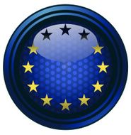 European Union flag button vector illustration N6