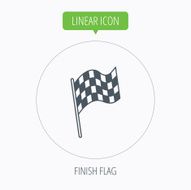 Finish flag icon Start race sign N19
