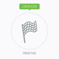Finish flag icon Start race sign N20