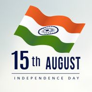 Indian independence day greeting card with flag vector