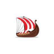Drakkar sign Viking transport ship Vector Illustration