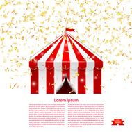 Circus tent under a rain of confetti Vector illustration N2