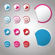 Set of trendy paper labels stickers for websites business design
