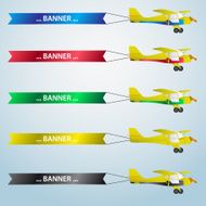 various colors vector small airplane with banner eps10