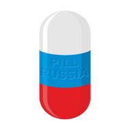 Russian pill Capsule flag Vector illustration medical