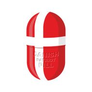 Danish patriotic pill Denmark Capsule flag Vector illustration