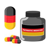 Patriotic medicine Germany Pills with a German flag Vector ill