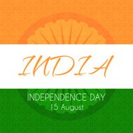 Card for Indian independence day with national tricolor background