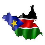 South Sudan - map and flag clip-art