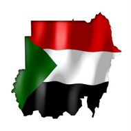 Sudan - map and flag clip-art