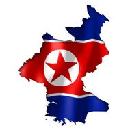 North Korea - map and flag clip-art