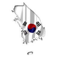 South Korea - map and flag clip-art