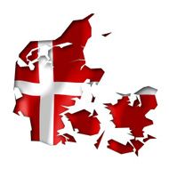 Denmark - map and flag clip-art