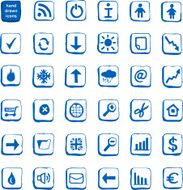 Handmade business and weather color vector icons