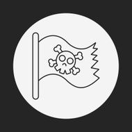 pirate flag line icon N16