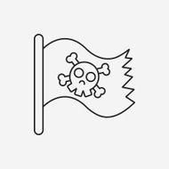 pirate flag line icon N17