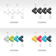 3d Pointer icon infographic design set