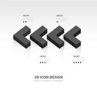 black 3d Pointer icon infographic design
