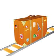 Traveling suitcase cartoon