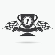 Flag icon Checkered or racing flags prize cup finish ribbon N2