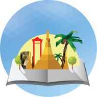 amazing Thailand lowpoly on pop up card