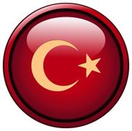Turkey Flag Button Vector Illustration