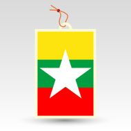 burmese price tag - flag of burma